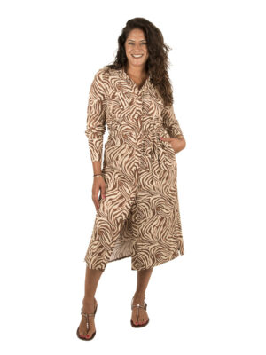 Beige/bruin zebraprint jurk van Ambika